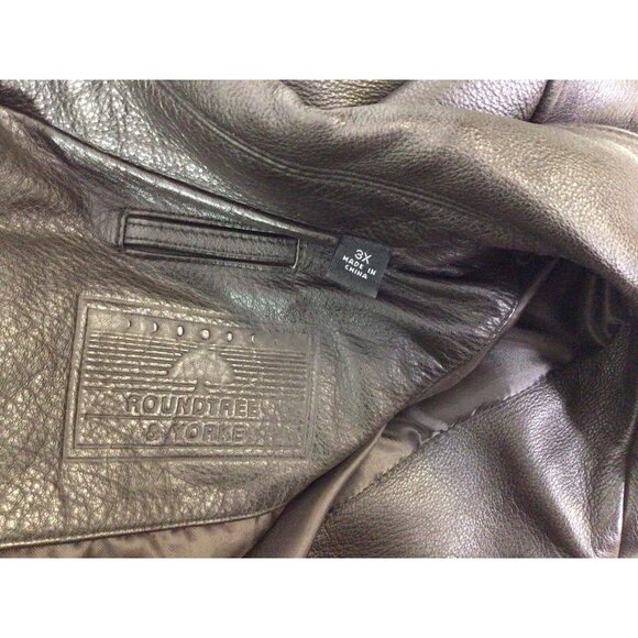 Roundtree & Yorke Brown Leather Jacket Aviator Coat Mens 3XL - Picture 8 of 11